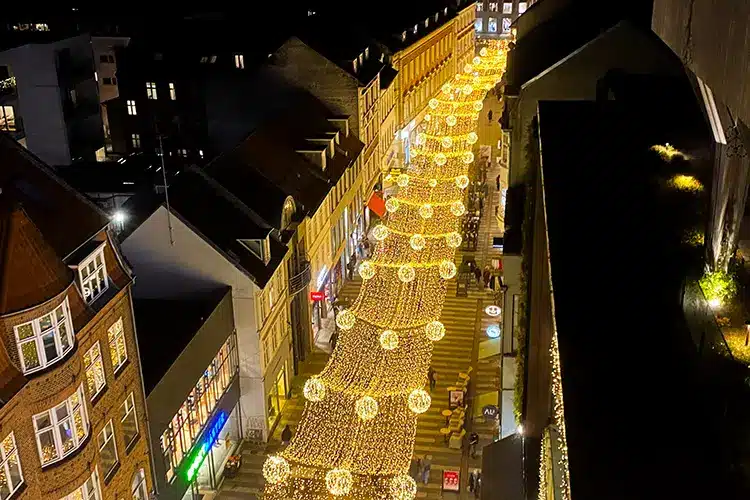 Julelys i Aarhus udsigt