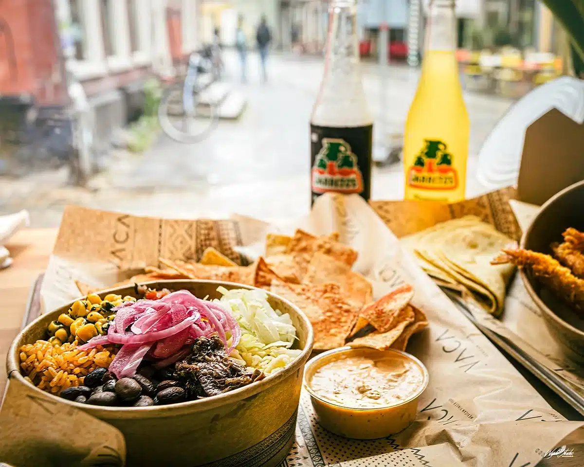 VACA bowl med chips og udsigt til Mejlgade