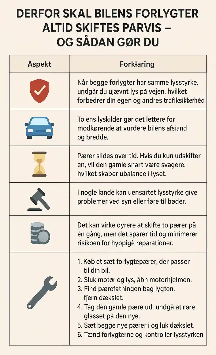 Derfor skal bilens forlygter altid skiftes - sponseret Derfor skal bilens forlygter altid skiftes parvis - sponseret