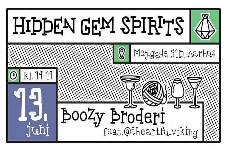 Boozy Broderi - cocktails og broderi i Mejlgade